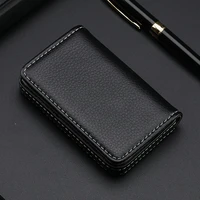 Sized Stitched PU Leather Credit Card Holder Visiting Business Card Case Wallet with Magnetic Shut for Men & Women 3