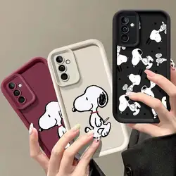 Simpatica custodia per telefono modello Snoopy per Samsung Galaxy A55 5G A54 A34 A35 A14 A15 A25 A23 A24 A51 A71 A50 A52 A33 A73 5G A32 Cover