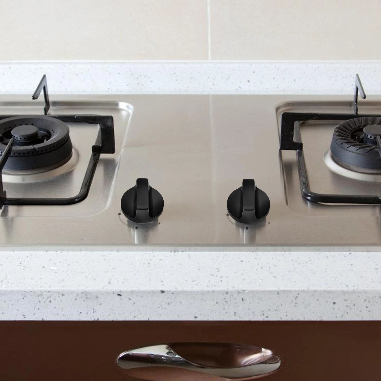 

2Pcs Gas Stove Knobs Replacement Durable Plastic Kitchen Range Knobs Universal Cooker Control Accessories Surface Burner Knob