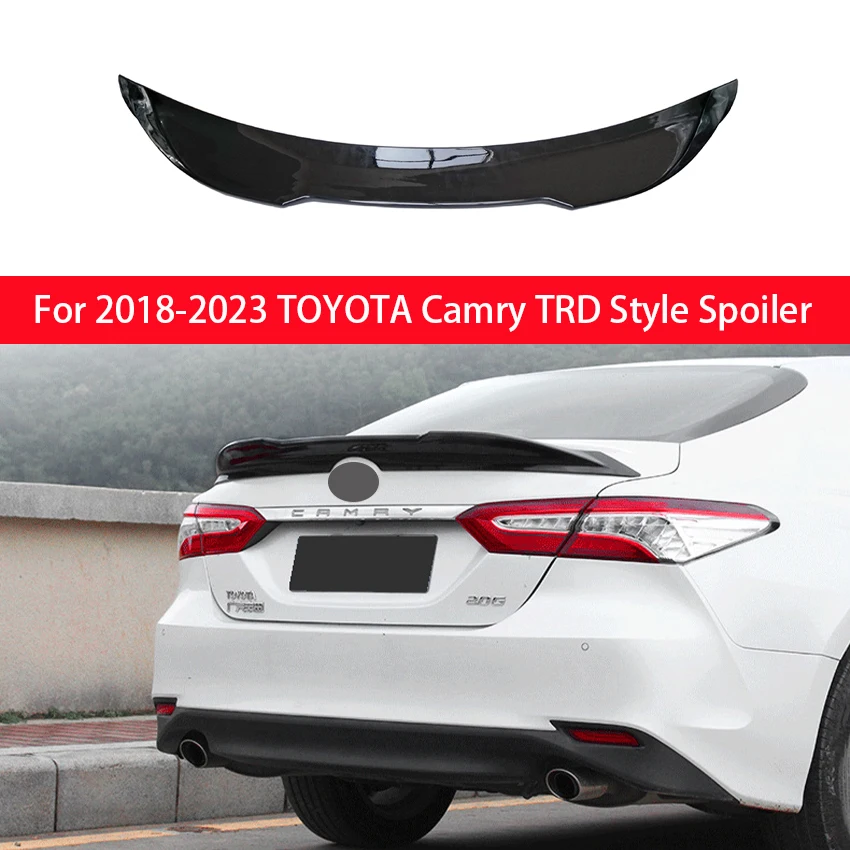 

For 2018 2019 2020 2021 2022 2023 TOYOTA Camry TRD Style Rear Wing Spoiler Bright Black Carbon Fiber Car Tail Adjustment Kit