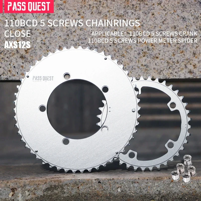 

PASS QUEST 110BCD (5-bolt AERO) AXS 2X Sprocket Round Road Bike Foldable Bicycle 12 speed Gravel bike
