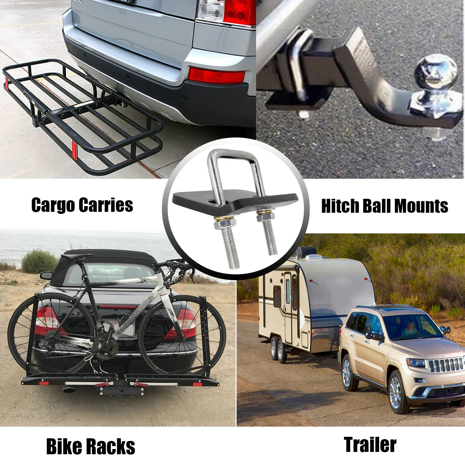 

U-Bolt Hitch Tightener lock Anti-Rattle Stabilizer Towing Use For Cargo Carrier trailer Ball Mounts Bike Rack Car Accessories