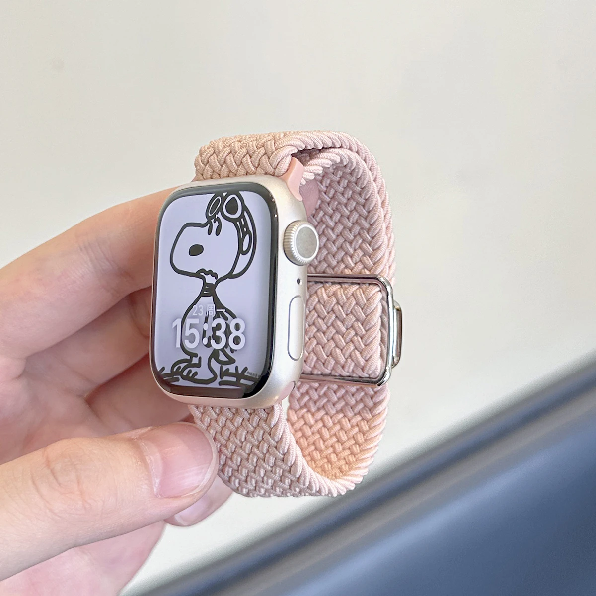 Magnetisch gevlochten solo-lusband voor Apple Watch-serie 10/11 42 46 mm 41 45 mm 9 8 7 6 5 4 SE-band voor iwatch 42 mm nylon armband
