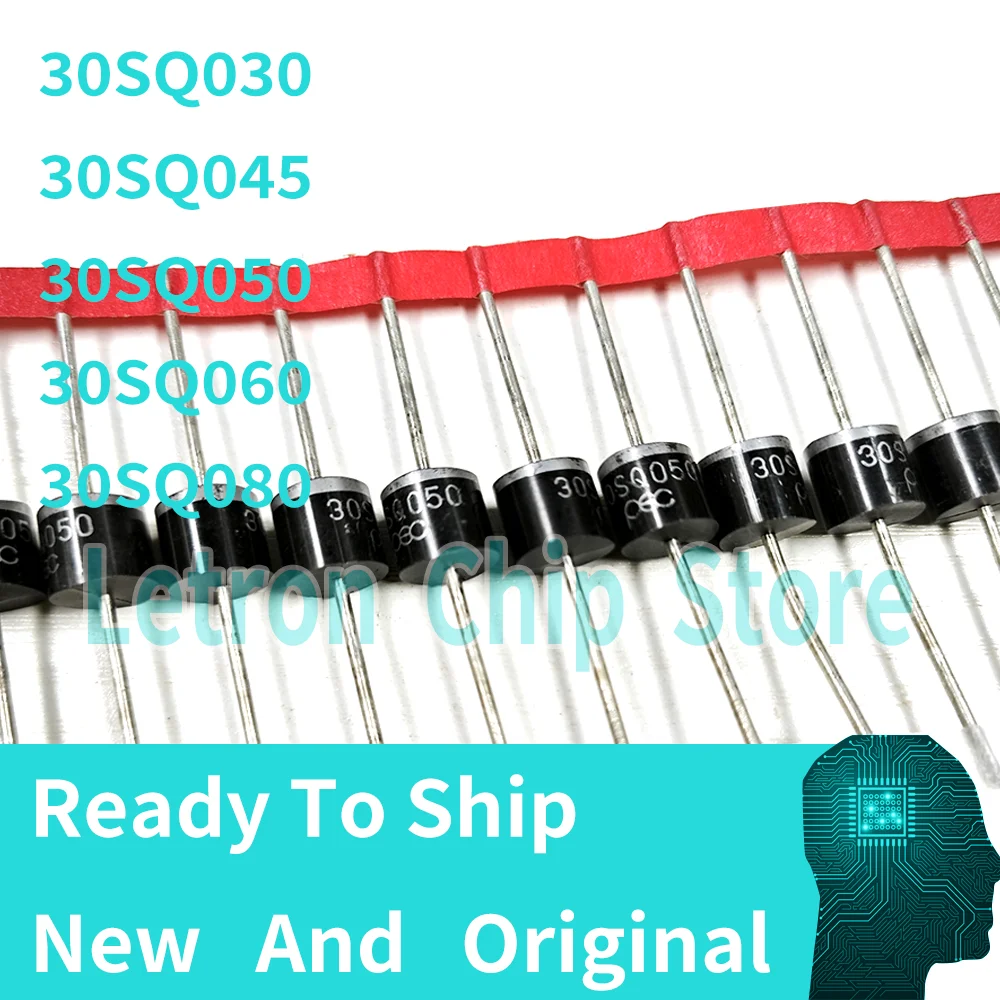 10PCS 30SQ030 30SQ045 30SQ050 30SQ060 30SQ080 R-6 P600 30A 50V Schottky Diode