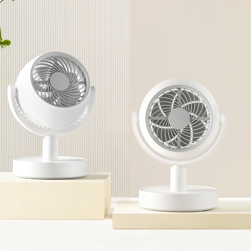 New Design Summer Cooling Multi-wind Speed Adjustment Rechargeable Shaking Usb Mini Desktop Circulation Fan