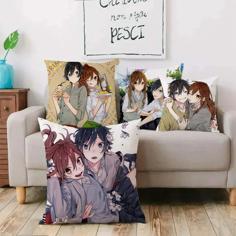 Horimiya Anime Pillow Covers Cartoon Sofa Decorative Home  Printing  Cute Cushion Cover pillowcase