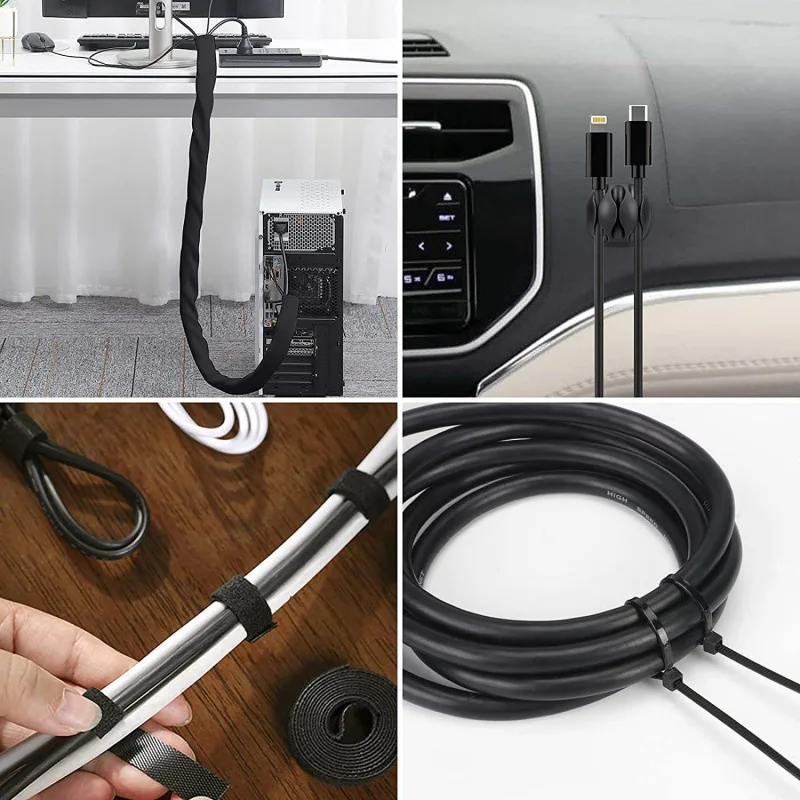 ที่จัดสาย USB ที่ชาร์จเมาส์หูฟังสายคล้องโทรศัพท์หัวเข็มขัดคลิปมินิที่ม้วนเก็บคอมพิวเตอร์แบบเงียบ