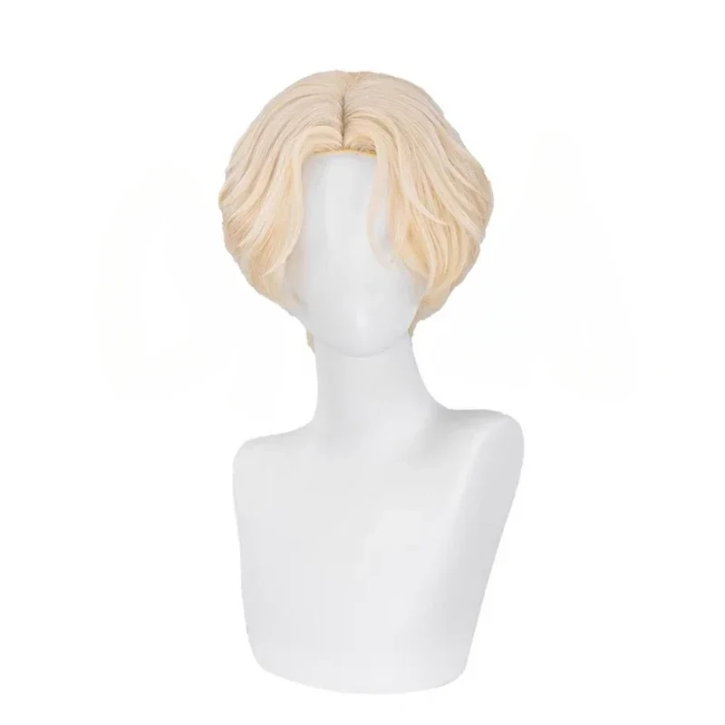 Alien Stage Cosplay Luka Wig Anime Wig Golden Hair Men 35cm Short Hair Luka Cosplay Heat Resistant Synthetic Hair Free Wig Cap