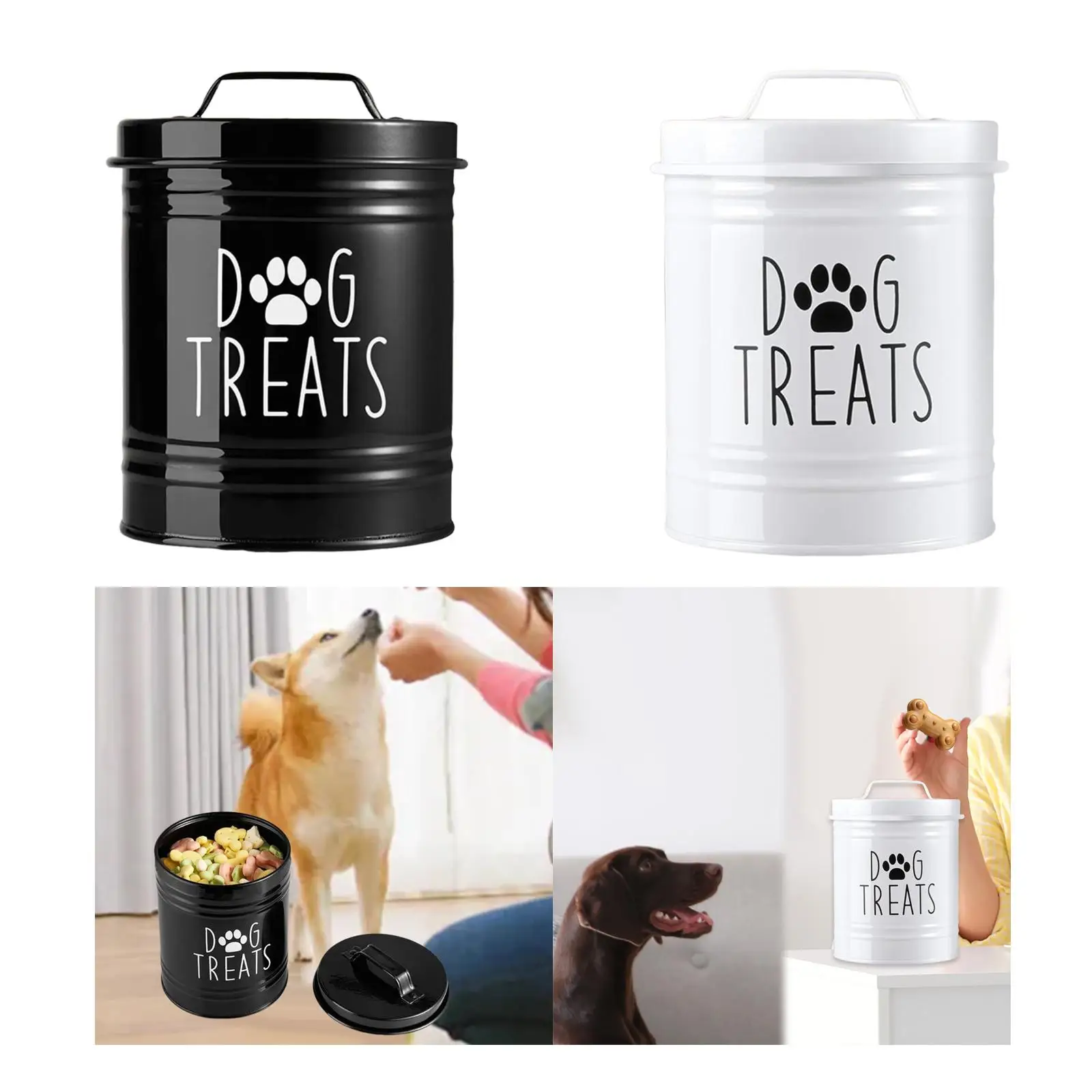 

Airtight Dog Food Storage Container Pet Jar Portable Sealing Functional Decorative Cute 54oz Canister Storage Organizer
