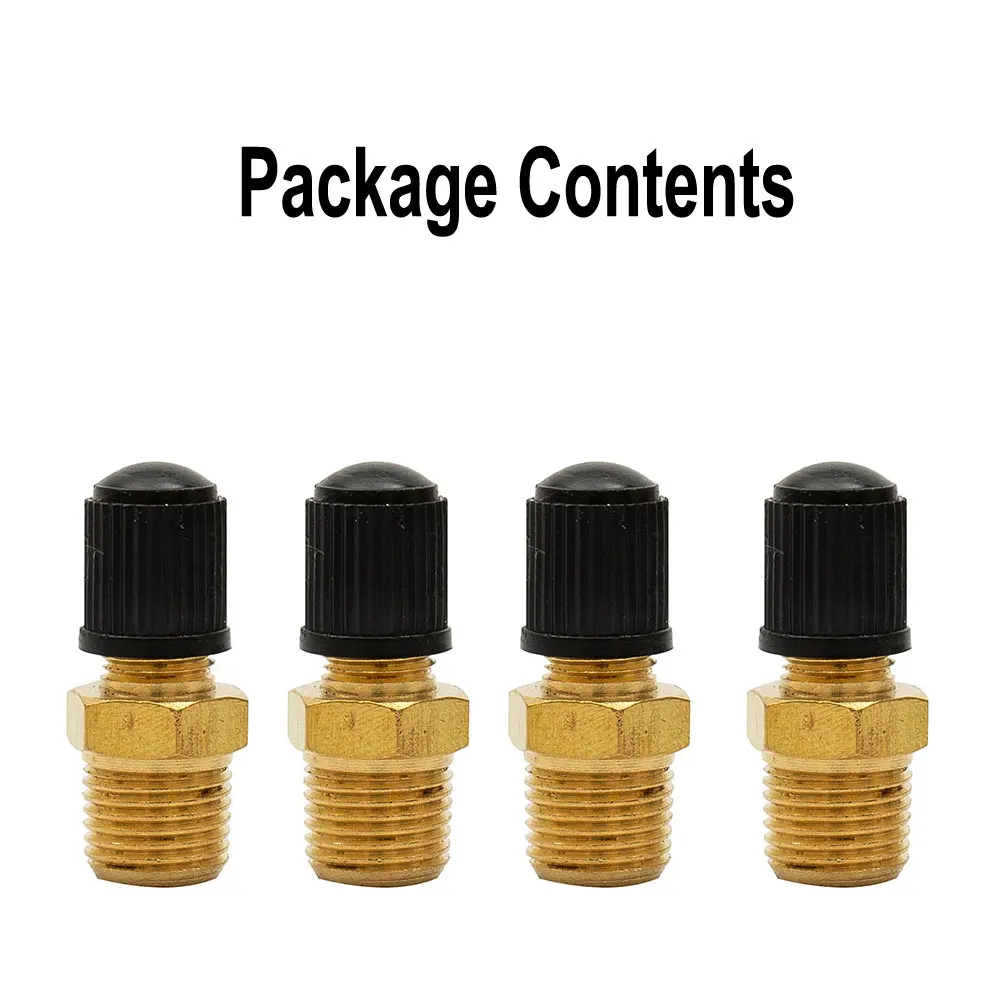 4Pcs 1/8 Inch NPT Solid Nickel Plated Brass Air Compressor Tank Fill Valve Core Rated To 200 Psig Working Pressure Air Tools