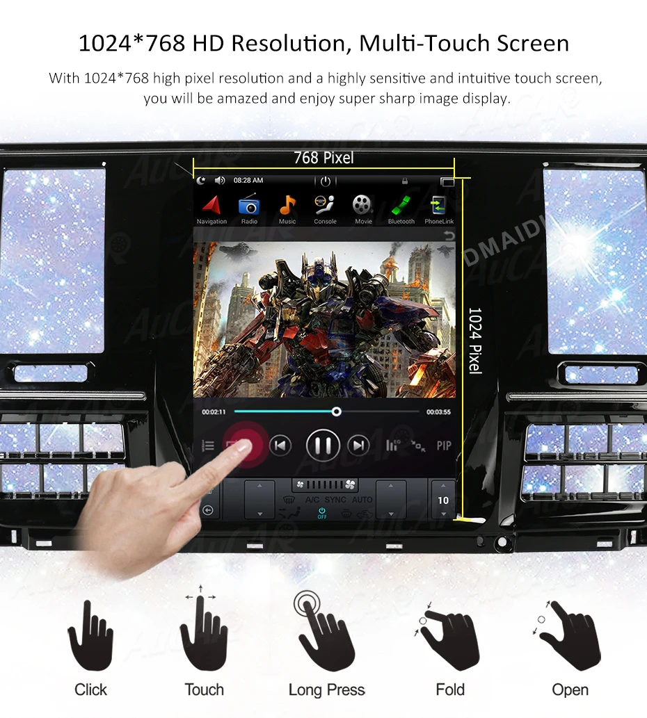 Tesla Vertical Screen Android Car Multimedia Player For Volkswagen VW T5 T6 2016 - 2019 Tape Recorder Carplay Auto Touch Screen