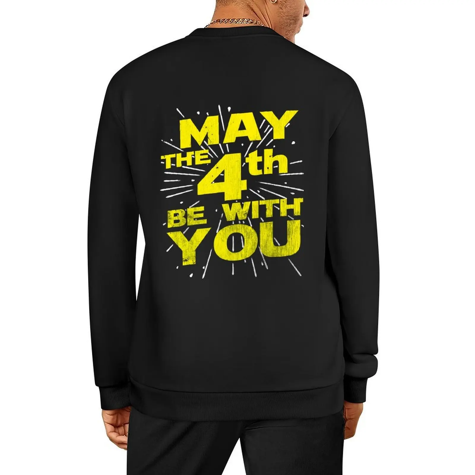 

May The Fourth Be With You Distressed Pullover men's clothing tracksuits fashion men anime sweatshirt