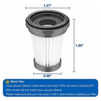 Replacement Filter For MOOSOO K12, K12 Pro, K13 Cordless Vacuum And Foxnovo13KPA Handheld Vacuum Cleaner Parts