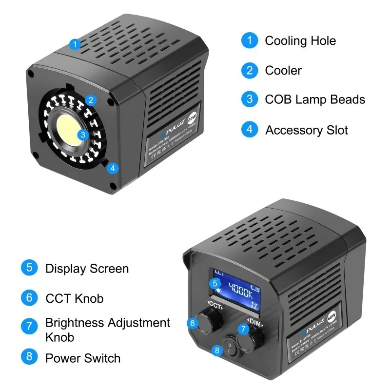 Dla 60W Studio Video Light 2500K-6500K Podwójna temperatura barwowa Profesjonalna fotografia Światło wypełniające