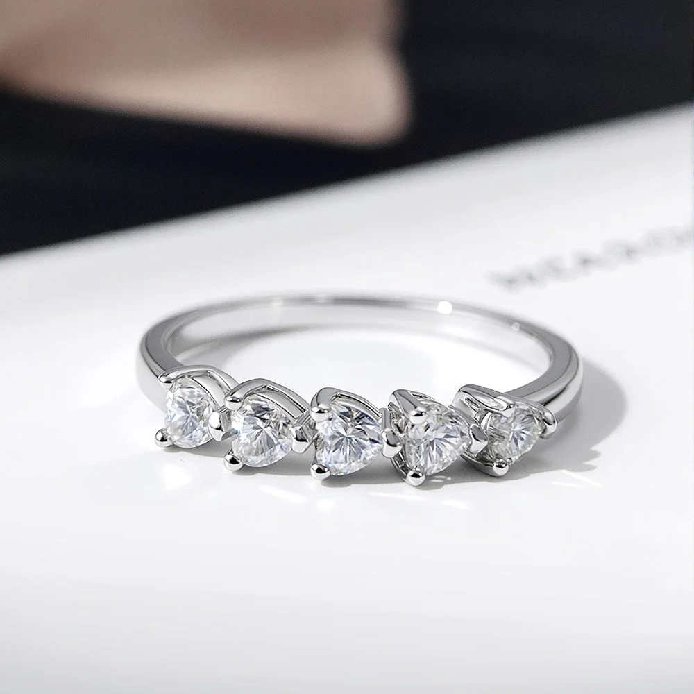 

HORRIPAL 3MM Heart Shaped Moissanite Ring For Women 925 Sterling Silver GRA New Eternal Love Classic Wedding Party Fine Jewelry