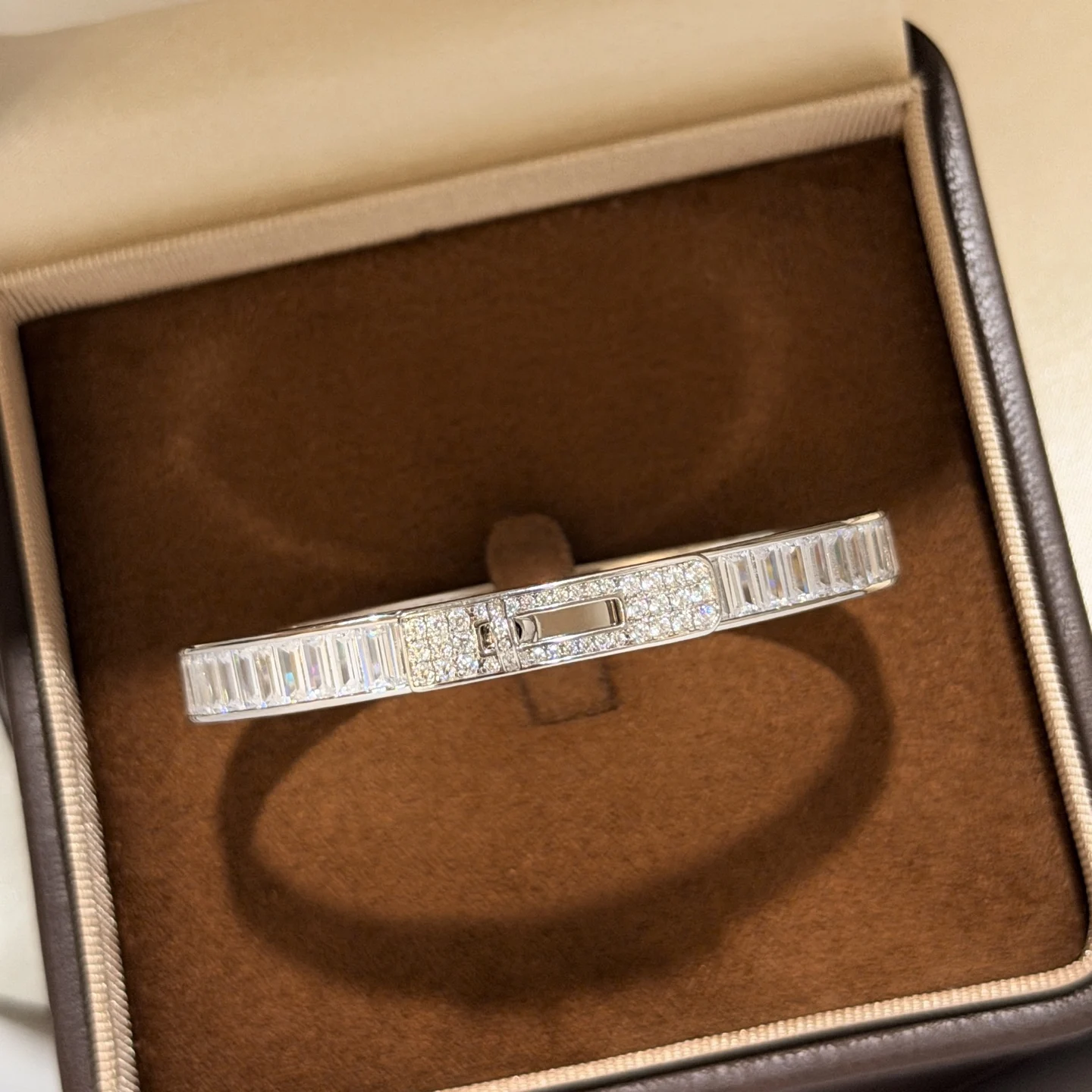 

S925 Sterling Silver Bracelet with 118 Rectangular Diamond Jewelry Bracelet