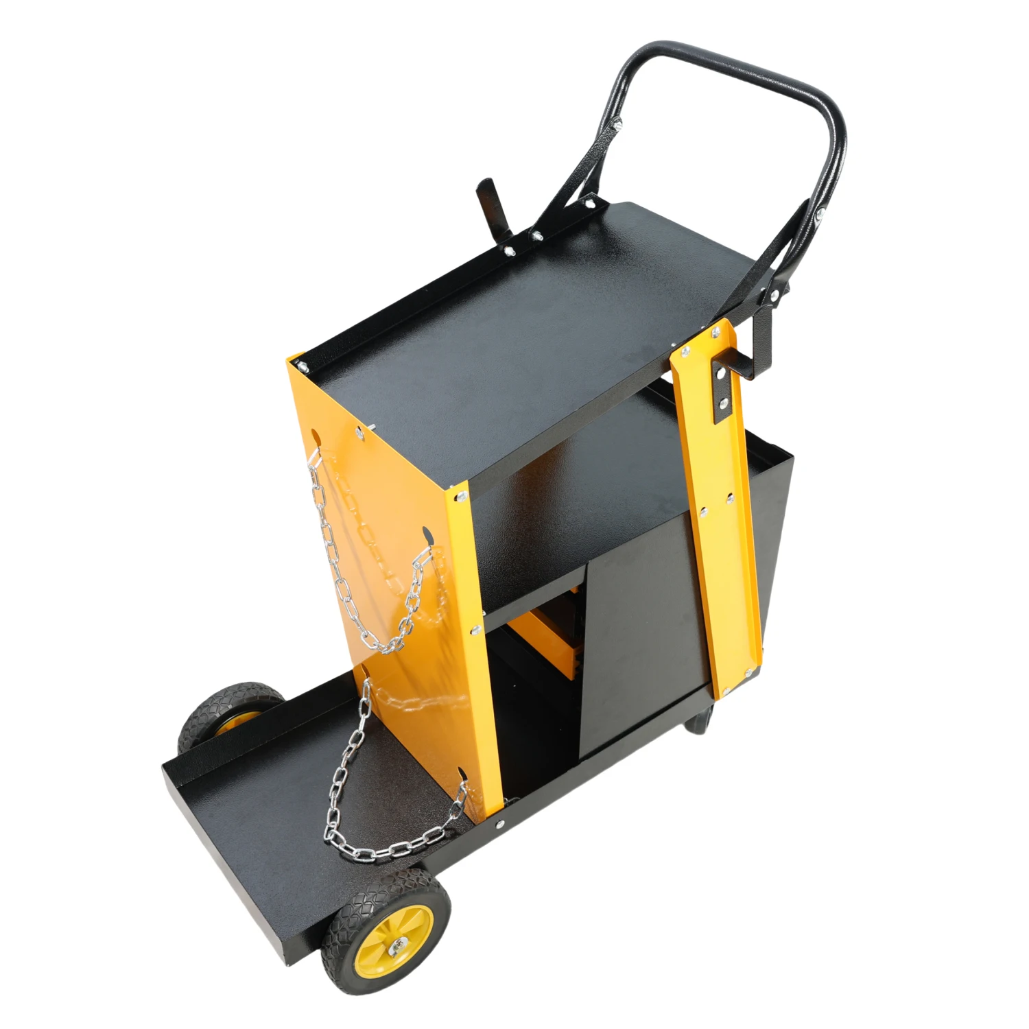 Multi-function welder trolley, MIG TIG ARC plasma cutter storage tank with 2 safety chains, portable 4-drawer chest, weight 280