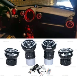 Car 4PCS LED Front Dashboard AC Air Condition Vent Outlet Turbo Interior Trim For BMW MINI COOPER R55 R56 R59 R60