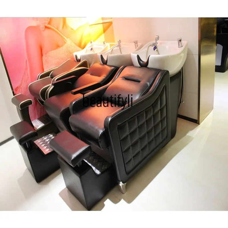 

Factory Direct Sales High-End Shampoo Chair Barber Shop Half Trip Beauty Salon Massage Couch for Hair Salon Flushing Bed