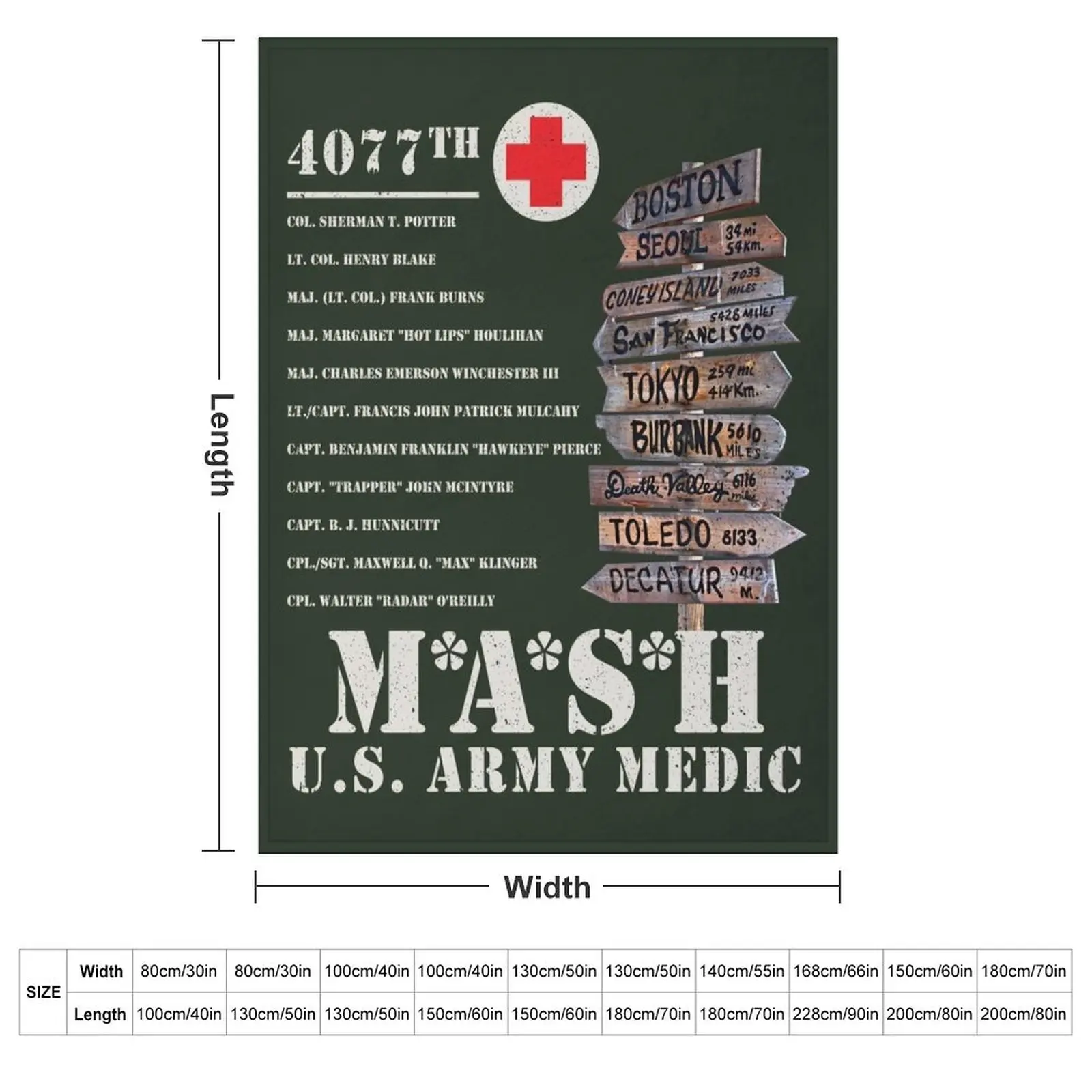 Mash TV Show Signpost Throw Blanket Warm Thermals For Travel Blankets