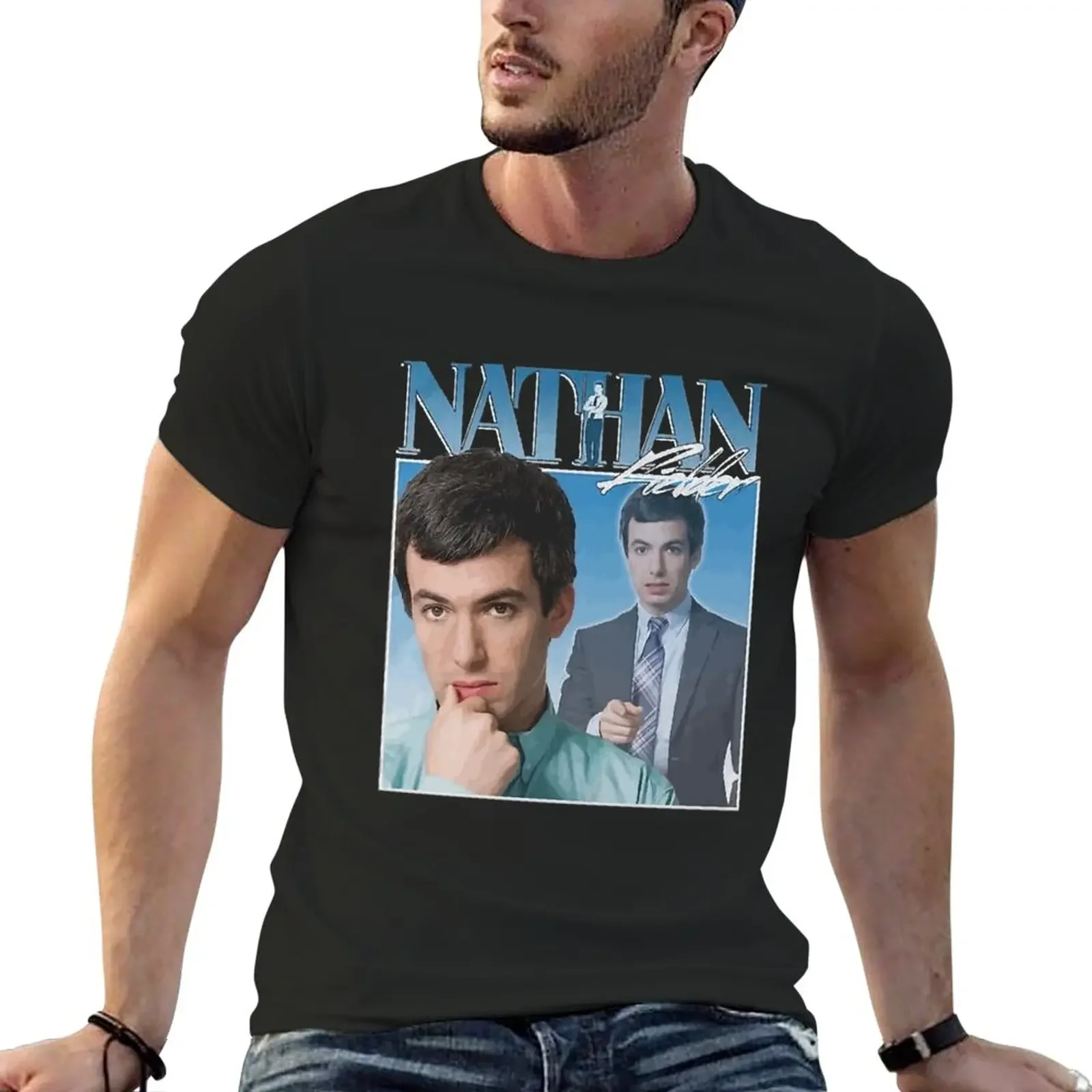 Nathan Fielder 90s T-Shirt blacks blanks black t shirts for men