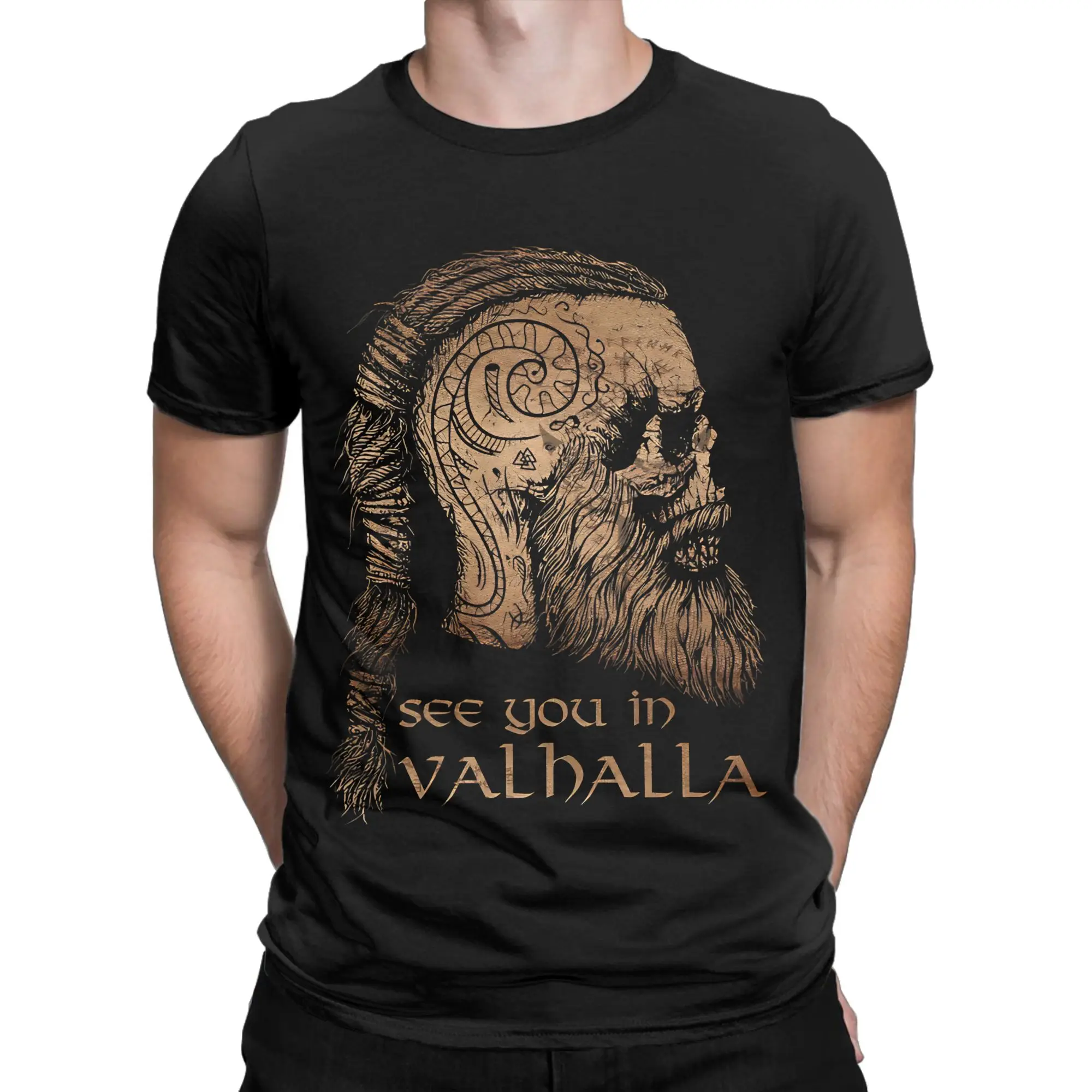 Odin Norse Mythology See You In Valhalla Men Women  Apparel Classic Novelty 100% Cotton T-Shirt Valhalla Tees Tops For Men