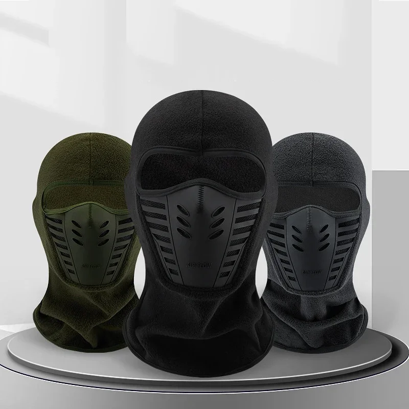 Motorcycle Mask Fleece Thermal Neck Full Face Mask Keep Warm Riding Balaclava Biker Ski Winter Windproof Dustproof Face Shield