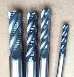 ZYYG D4 6 8 10 12mm HRC55 Roughing End Mills 4 flutes Milling cutters CNC rough EndMill Tools Carbide router bits milling bits