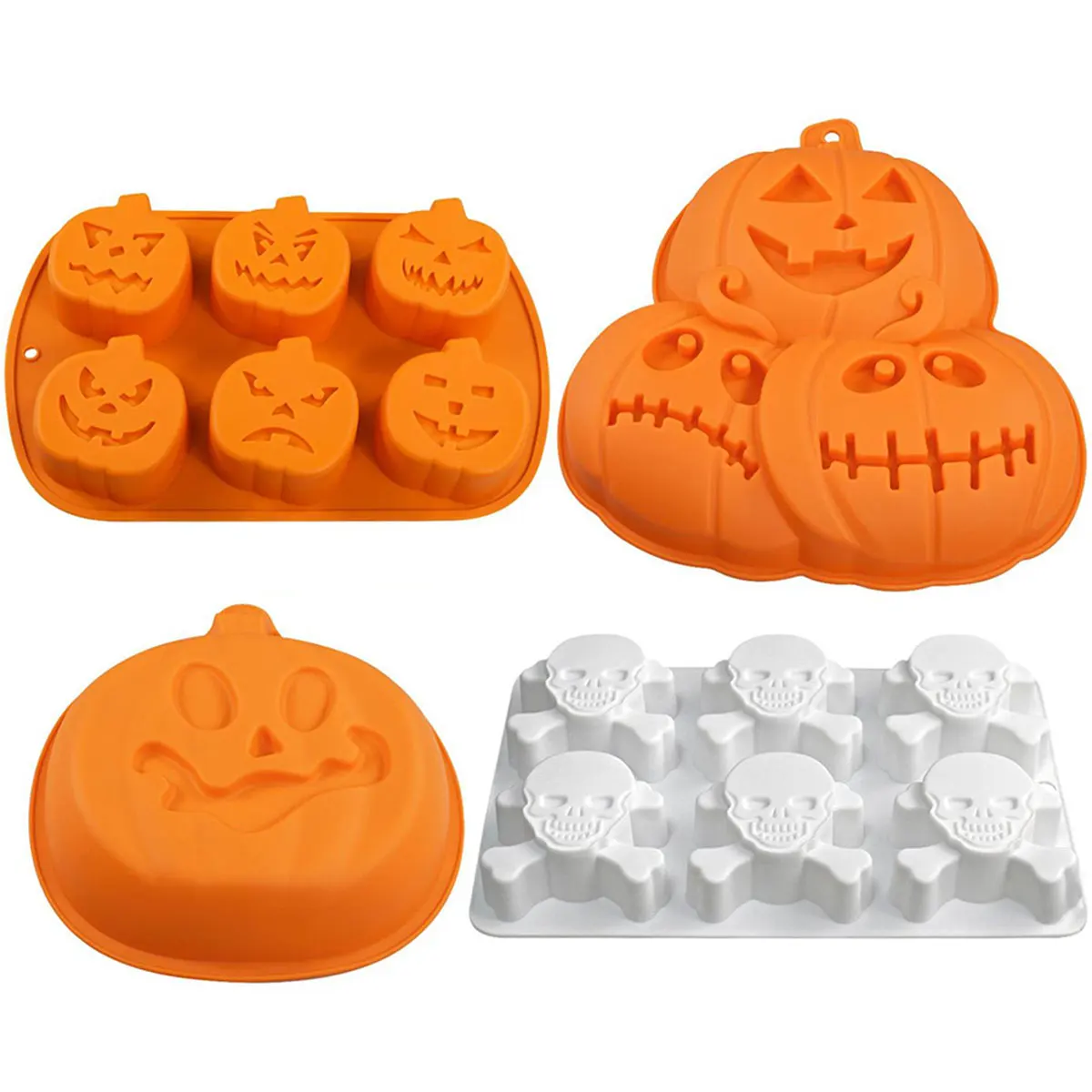 NEW Halloween Pumpkin Silicone Mousse Cake Mold Baking Tray Octagonal Spider Candy Biscuit Jelly Mold Skull Owl Chocolate Making