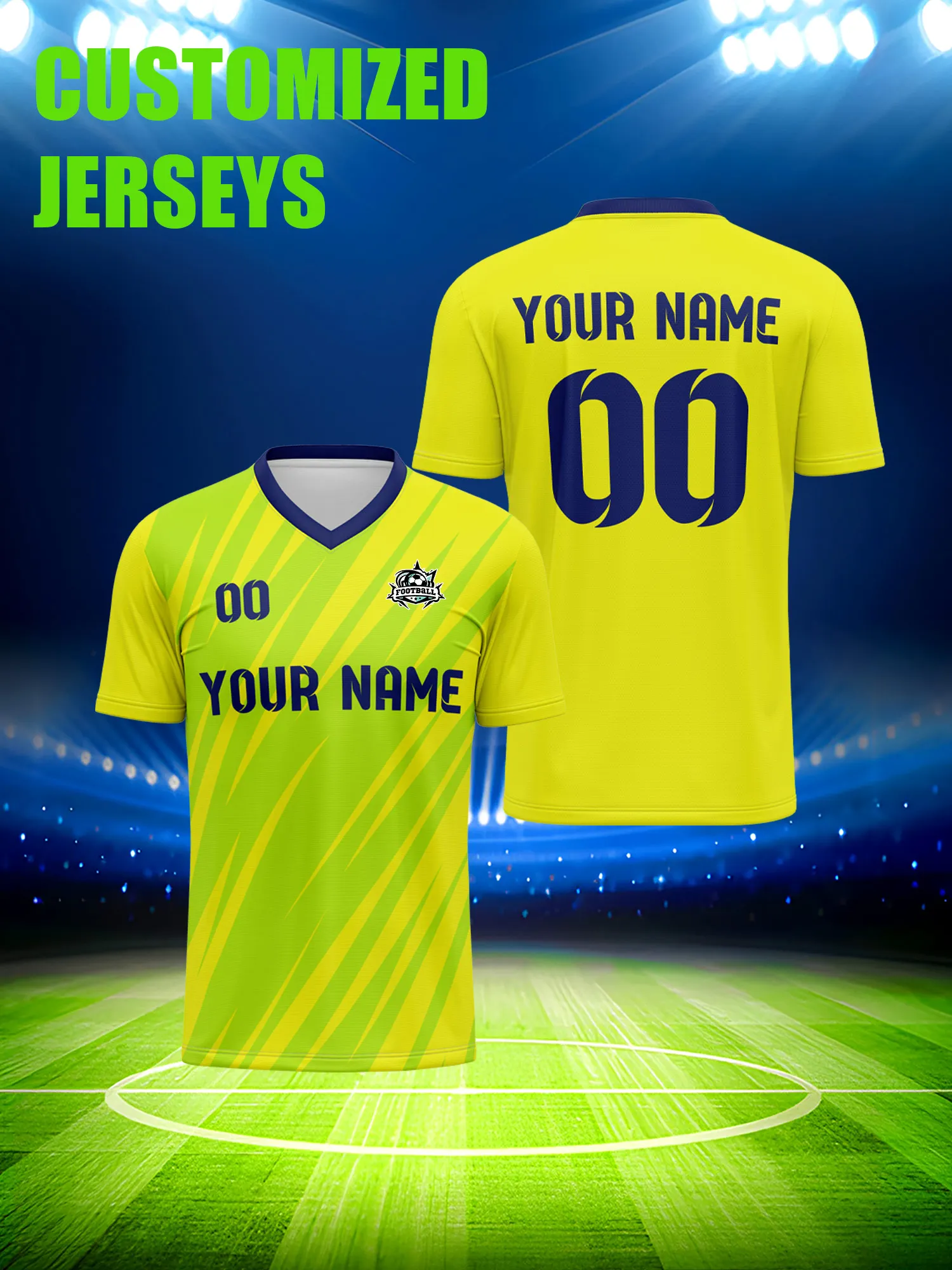Camiseta de fútbol personalizada con imagen, número y nombre personalizados, uniforme de partido profesional para atletas profesionales de élite