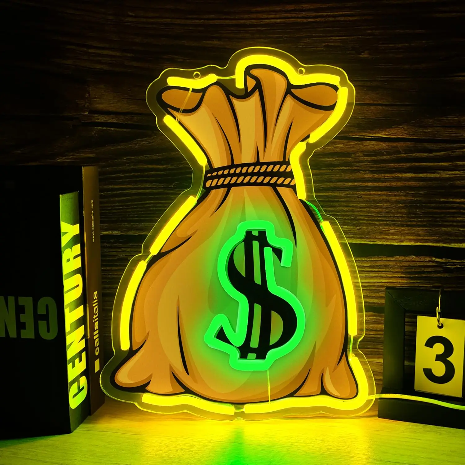 

Мешок для денег Неоновая вывеска с УФ-принтом и регулируемой яркостью Dollar Money Светодиодная неоновая вывеска Настенный декор для игровой комнаты Спальня Детский подарок на день рождения Комната