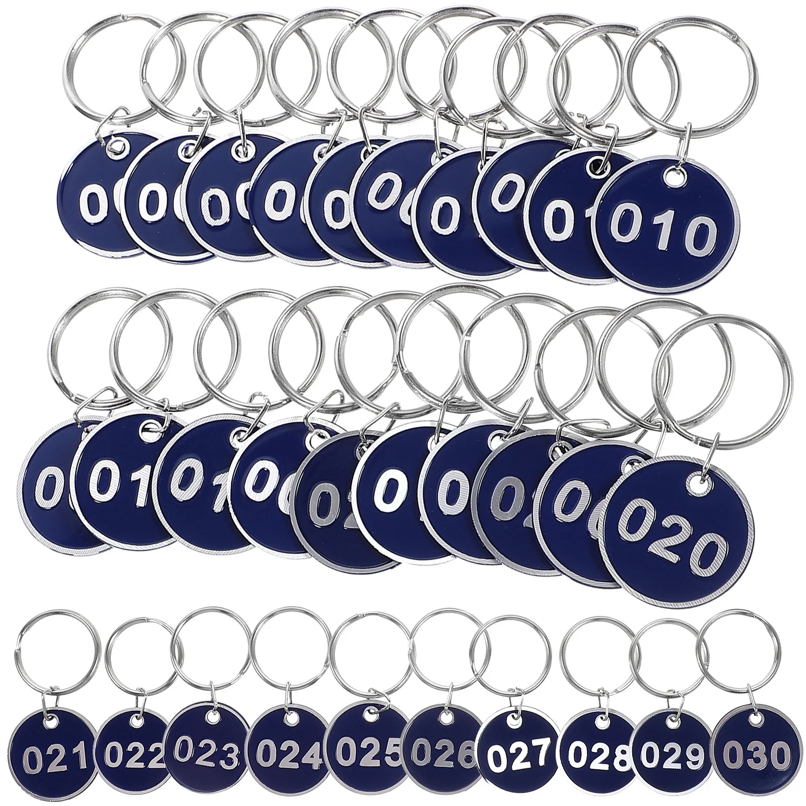 30 قطعة من علامات الأرقام المستديرة، علامات مفاتيح متينة لتحديد الهوية، ملصقات سلسلة مفاتيح أرقام معلقة للتنظيم والعلامات #6