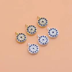 925 sterling silver micro-inlaid blue eye pendant DIY beaded material bracelet ring jewelry accessories for women