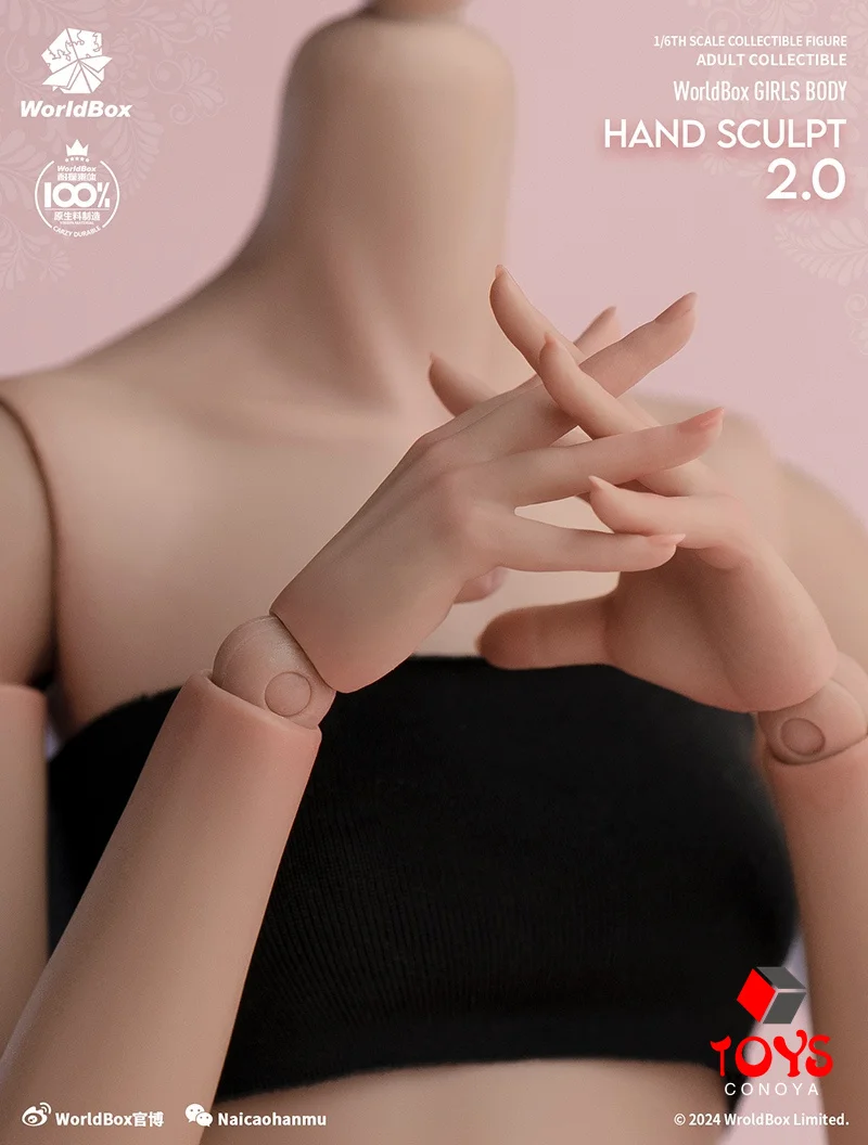 【2025 Q1】Worldbox AT209 1/6 3 Pair Female The Hands 2.0 of Girl Body Pale/Light Tan Skin Action Figure Dolls Replaceable Model