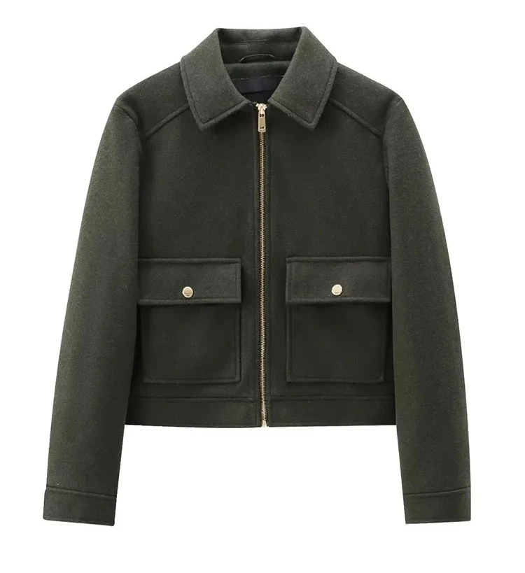 

Women's Zipper Jacket Coat New Winter Long Sleeve Pocket Outerwear Coat Short Street Elegant Women's Jacket