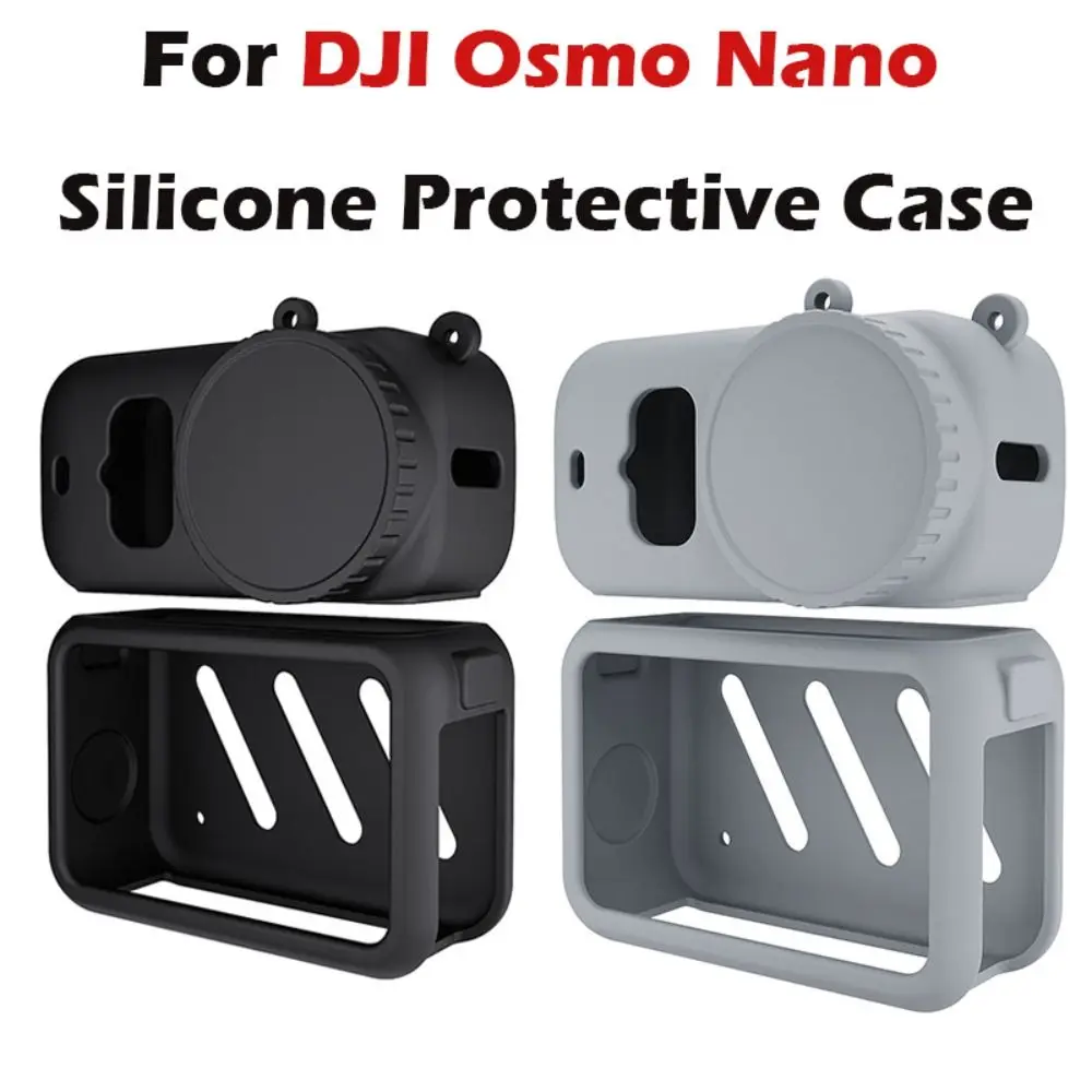 3Pcs/set Silicone Protective Case Lens Cap Full Protection Soft Cover with Lanyard Anti-scratch for DJI Osmo Nano Soft Cover