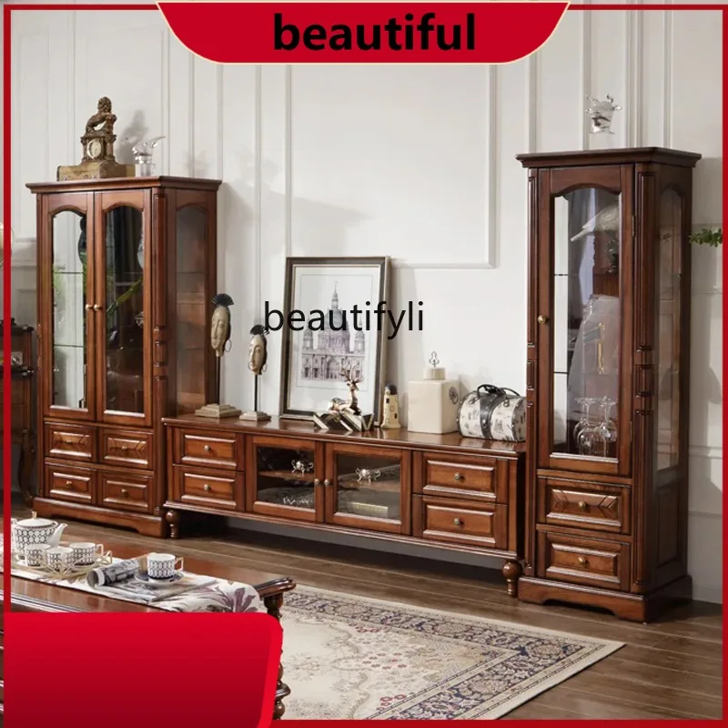 Mahogany American all solid wood, dining room side cabinet, living room double door, display, storage cabinet H