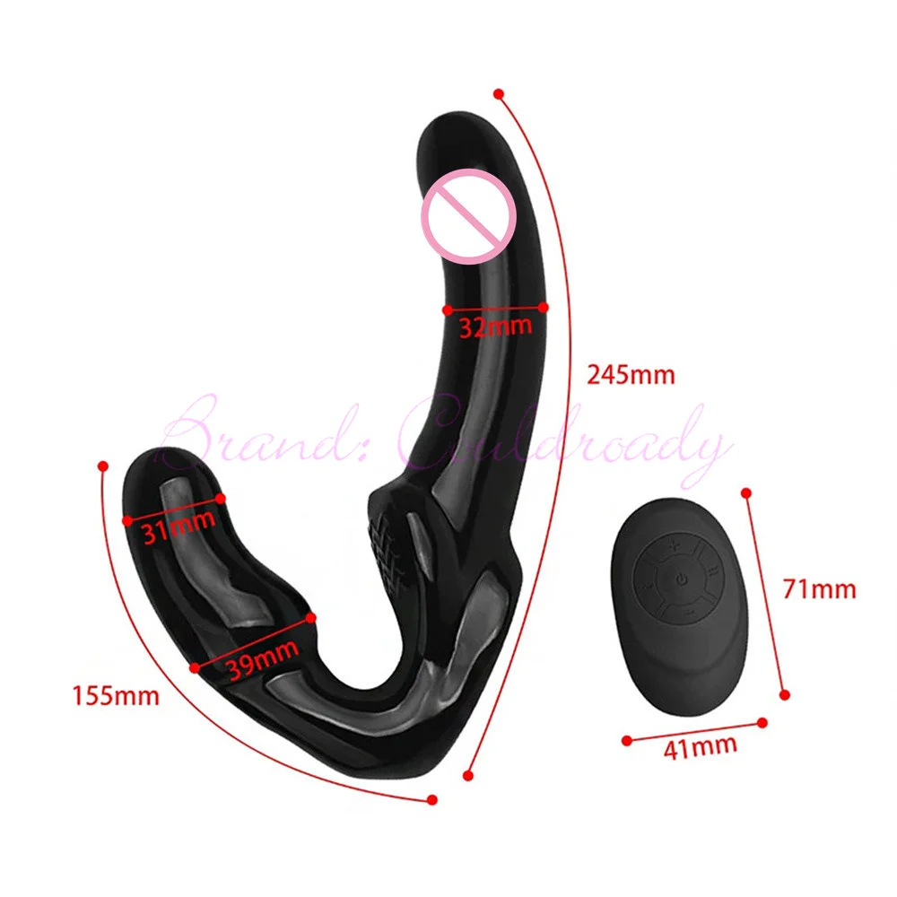 Strapless Strap-on Dildo Vibrator for Couples Strapon For Lesiban Wireless Remote Control Double-heads Vibe Adult Sex Toys