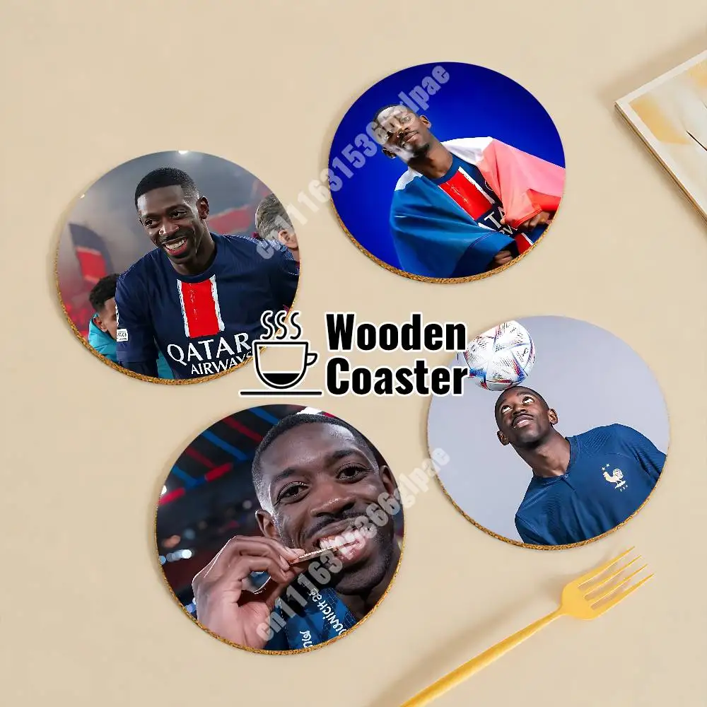 Football O-Ousmane D-Dembele France Team Round Coaster for Drink Cup Relaxing Coffee Nook Sustainable Lifestyle Decor