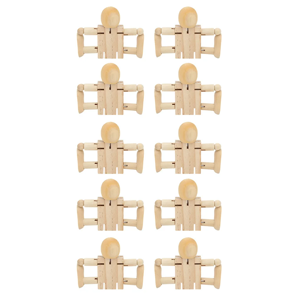 Unfinished Wooden Robot Wood People Shapes Figures for DIY Painting Arts Crafts Home Decoration Wooden Robot Wood Figures