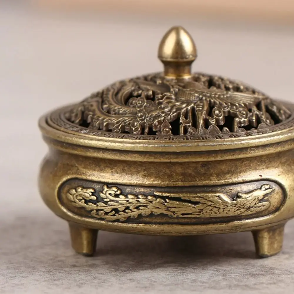 Unique Hollow Lotus Stove Durable Incense Stick Burner Three Legged Copper Furnace Mini Lotus Seed Aromatherapy Stove