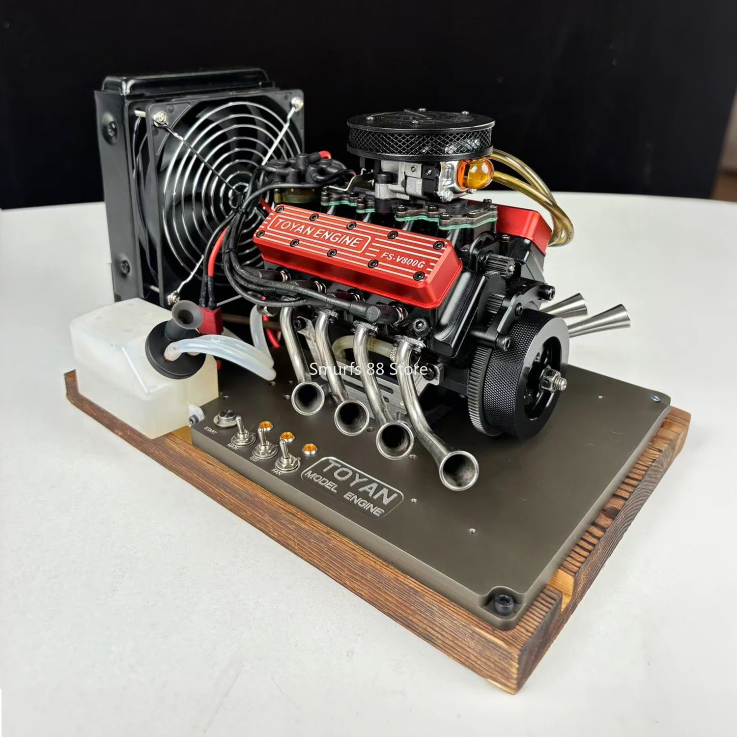 

TOYAN V8 Engine with Base Metal FS-V800WGPC 28cc 4 Stroke Water Cooled Engine Model Kit Finished Product Toys Gift