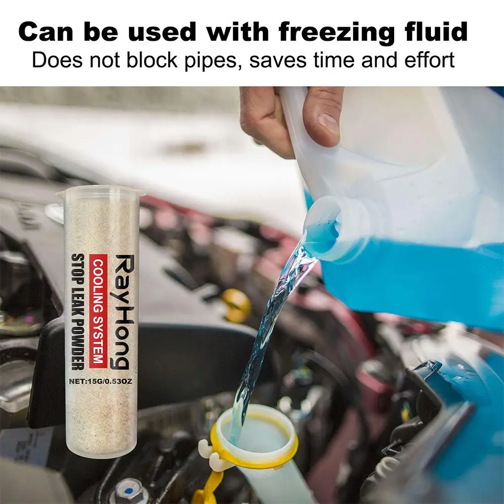 Car Cooling System Sealer Radiator Stop Leak Powder Car Heater Core Cooling System Sealer Repair Kit Car Stop Powder Leak Water