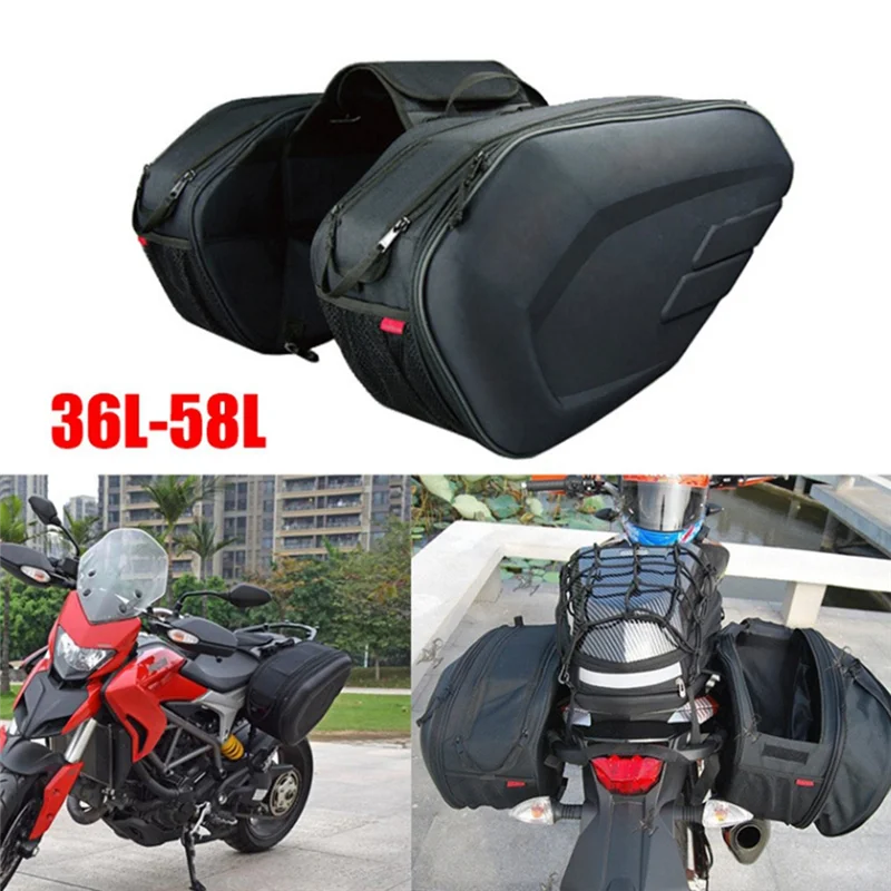 

BT-Motorcycle Oxford Cloth Waterproof Rear Back Seat Bag 36L-58L Travel Bag Saddle Bag Side Helmet Bag Riding Travel