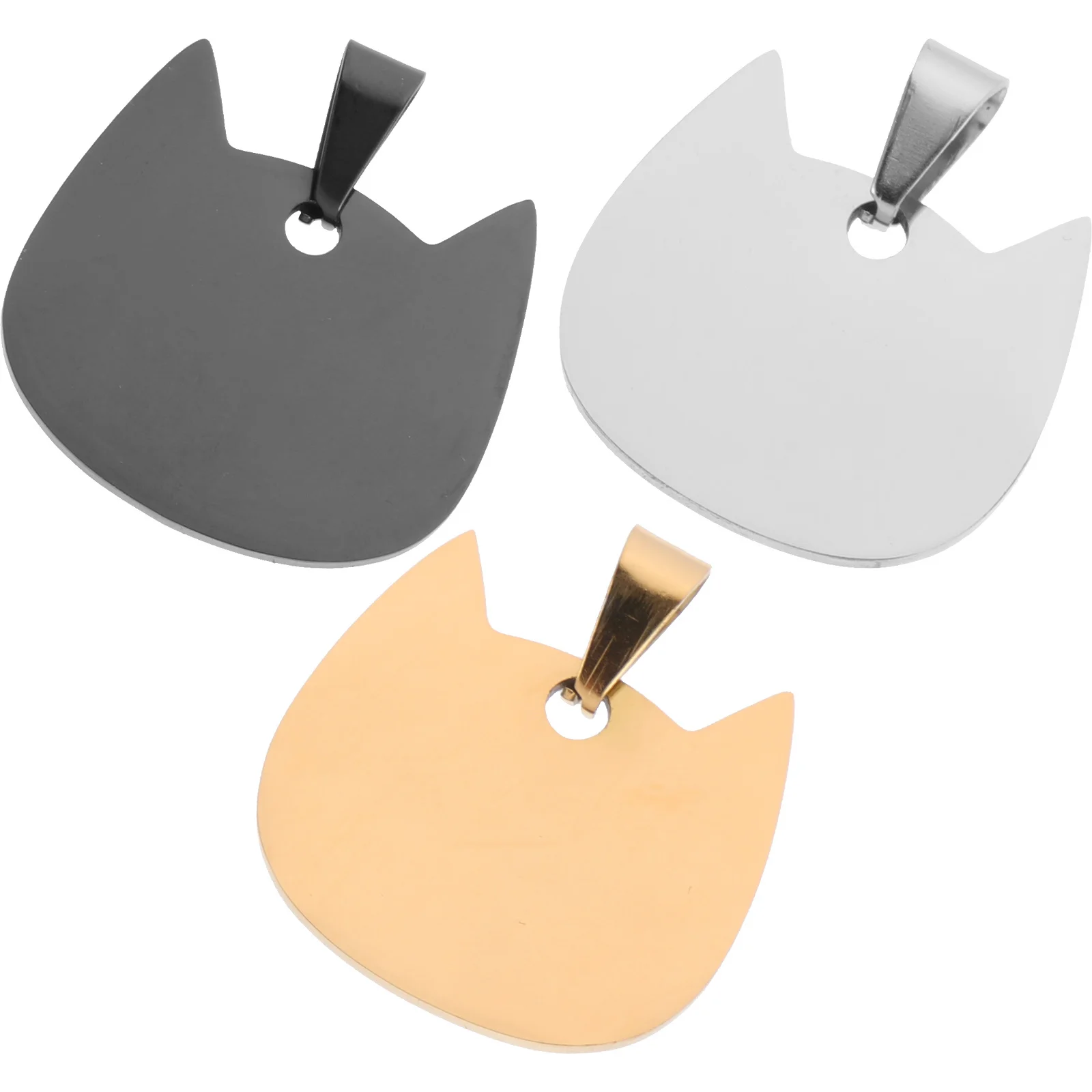 

3pcs Stainless Steel Pet Id Tags Custom Engraved Dog Name Tag For Pets Anti-Lost Puppy Cat Tags Lightweight Metal Name Plate Pet