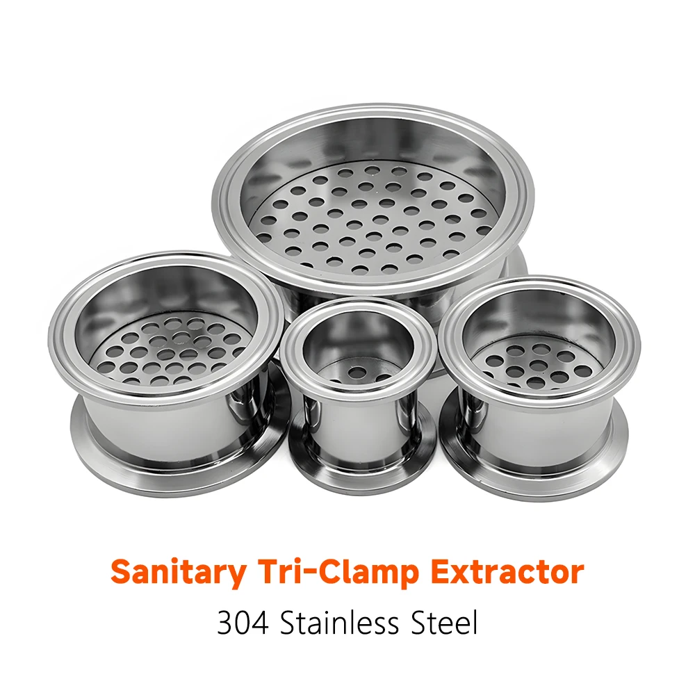 304 Stainless Steel Sanitary Tri Clamp Filter Food Grade Pipeline Strainer Herb Oil Extractor Filter Screen 1.5"-4" 50.5 64 119