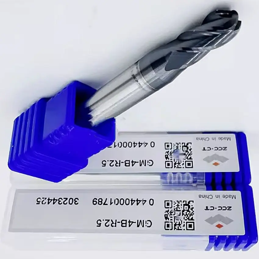 

GM-4B-R2.5 ZCC.CT GM-4B Four edge straight shank ball end mill D5.0R2.5*6*10*50 4T ball nose end mills 4 Flutes Ball End mills