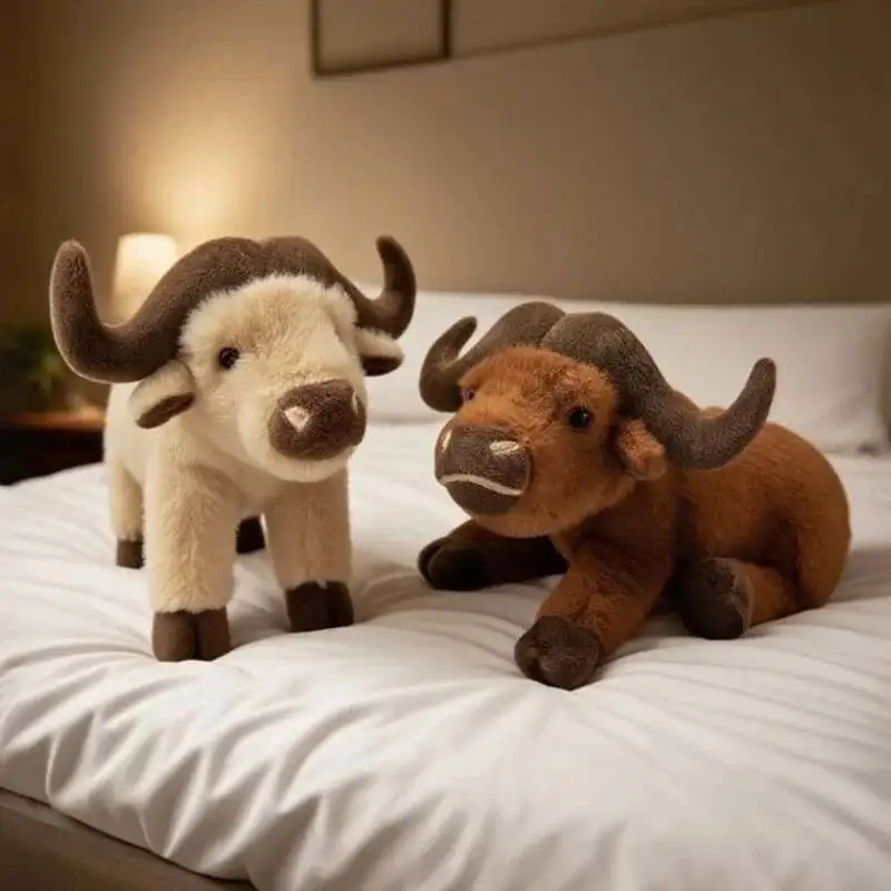 

Simulation Cow Doll Kawaii Cattle Plush Stuffed Toys Lifelike Water Buffalo Children's Holiday Gift Creative Home Decoration