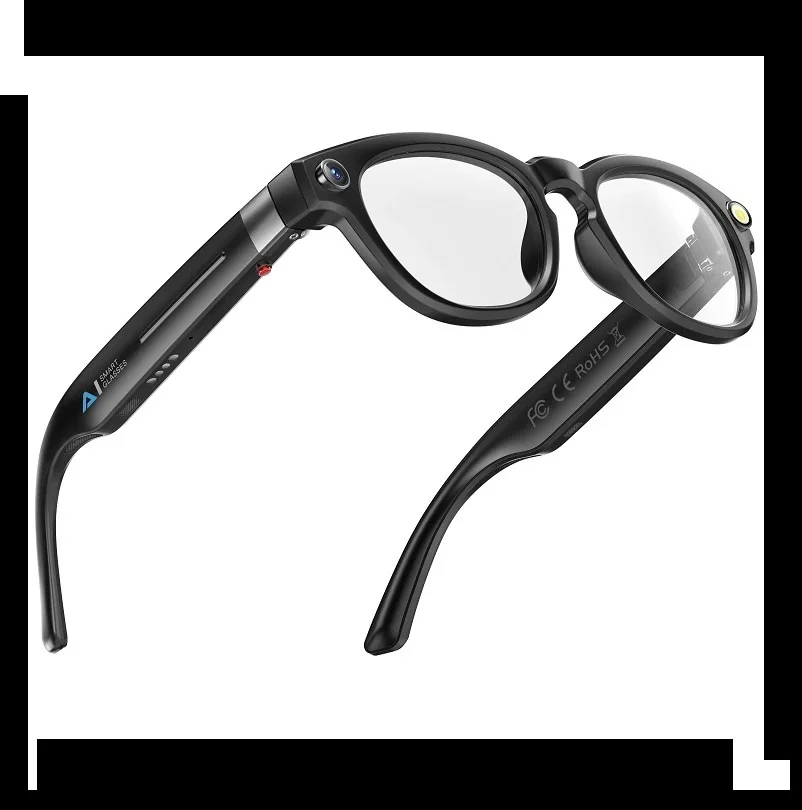 Q8 Smart Glasses 4K HD Camera 32GB Large Storage Bluetooth Call Music Video Sound Record Surround Sound AI Voice Translation