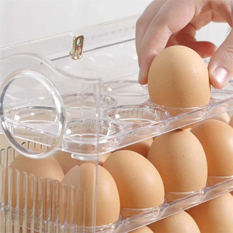 30 Grids Egg Storage Box Egg Case Holder Large Capacity Egg Tray Organizer Transparent Home Egg Container For Refrigerator